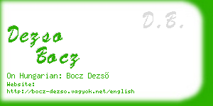 dezso bocz business card